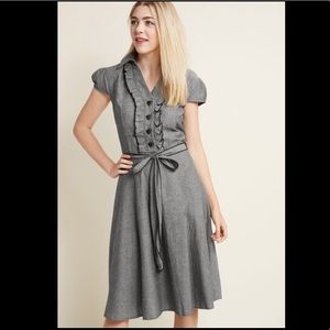 Modcloth About the Artist Dress in Gray